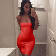 Summer Sexy Dress Spaghetti Strap Backless Bodycon Sleeveless Evening Party Club Short Mini Ladies Dresses Fashion Women Clothes