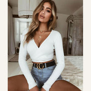 Sexy Slim-Fit Long Sleeve Crop Top