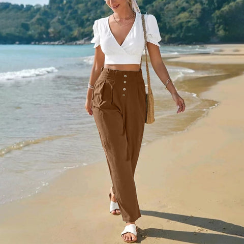 Casual High Waist Trousers