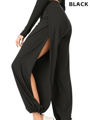 Women's Boho Harem Yoga Pants – High Slit Style Meets Everyday Comfort