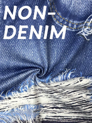 Plus-Size Women'S Shorts Imitation Jeans Printed Holes Design Casual Fashion Comfortable Summer Tight Hot Pants