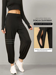Women's Boho Harem Yoga Pants – High Slit Style Meets Everyday Comfort