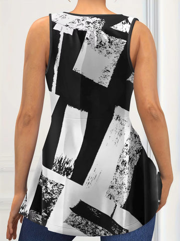 Women'S plus Size Tank Top Colorblock Curved Hem Casual Tank Top Summer Loose Soft Sleeveless Lace up V-Neck Fashion Tanks Tops