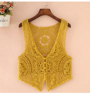 Elegant Lace Hollow-Out Summer Vest – Lightweight Sleeveless Top