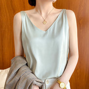 Silky Sleeveless Satin Camisole – Elegant Women's Bottoming Tank Top