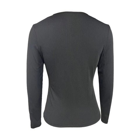 Women's Elegant Long-Sleeve V-Neck Top – Casual, Stylish & Flattering