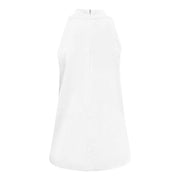 Summer Saving Clearance 2024!  Short Sleeve Shirts for Women White Casual Sleeveless Solid T-Shirt Blouse Tops