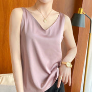 Silky Sleeveless Satin Camisole – Elegant Women's Bottoming Tank Top