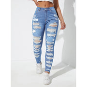 High-Waist Skinny Denim Jeans