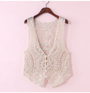 Elegant Lace Hollow-Out Summer Vest – Lightweight Sleeveless Top