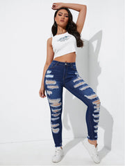 High-Waist Skinny Denim Jeans