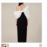 Elegant Big Bow Sheath Dress – High Waist Socialite Style